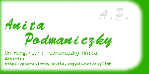 anita podmaniczky business card